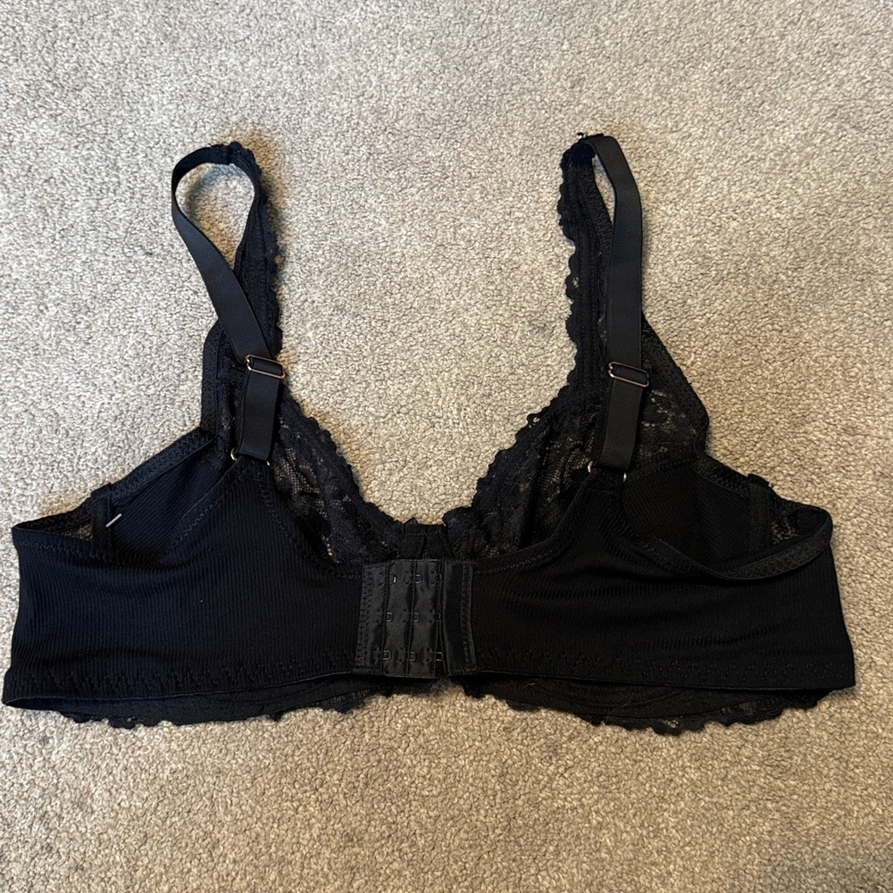 Rachel Roy Curvy Collection 2 Pack Unlined Lace Trim Full Coverage Bra Size 38 D - Picture 6 of 7